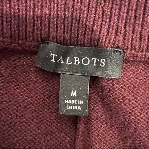 Talbots Ribbed Knit Pull On Midi Skirt Womens Medium Maroon Burgundy Stretch - Picture 5 of 10